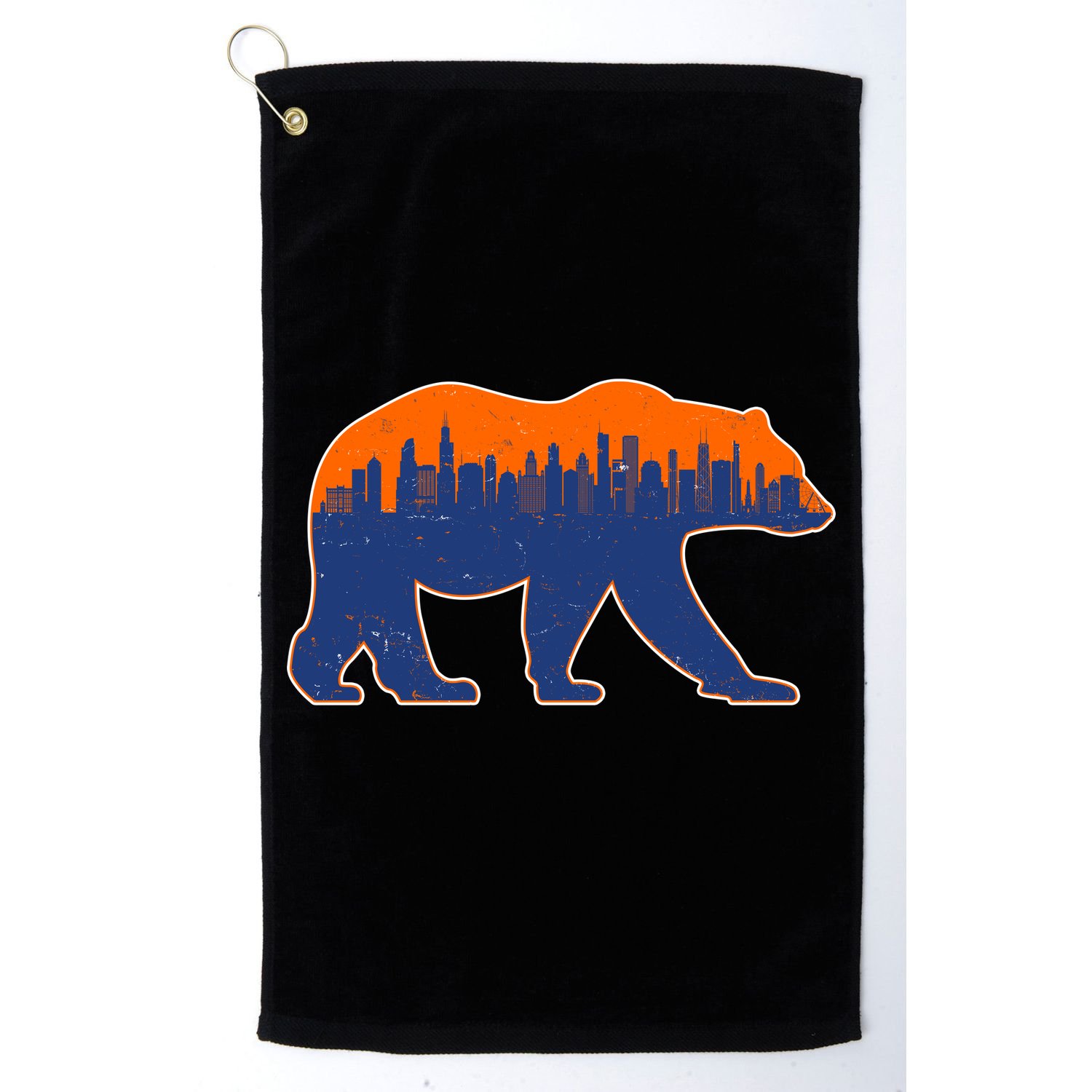 Vintage Chicago Illinois Skyline Bears Football Golf Towel