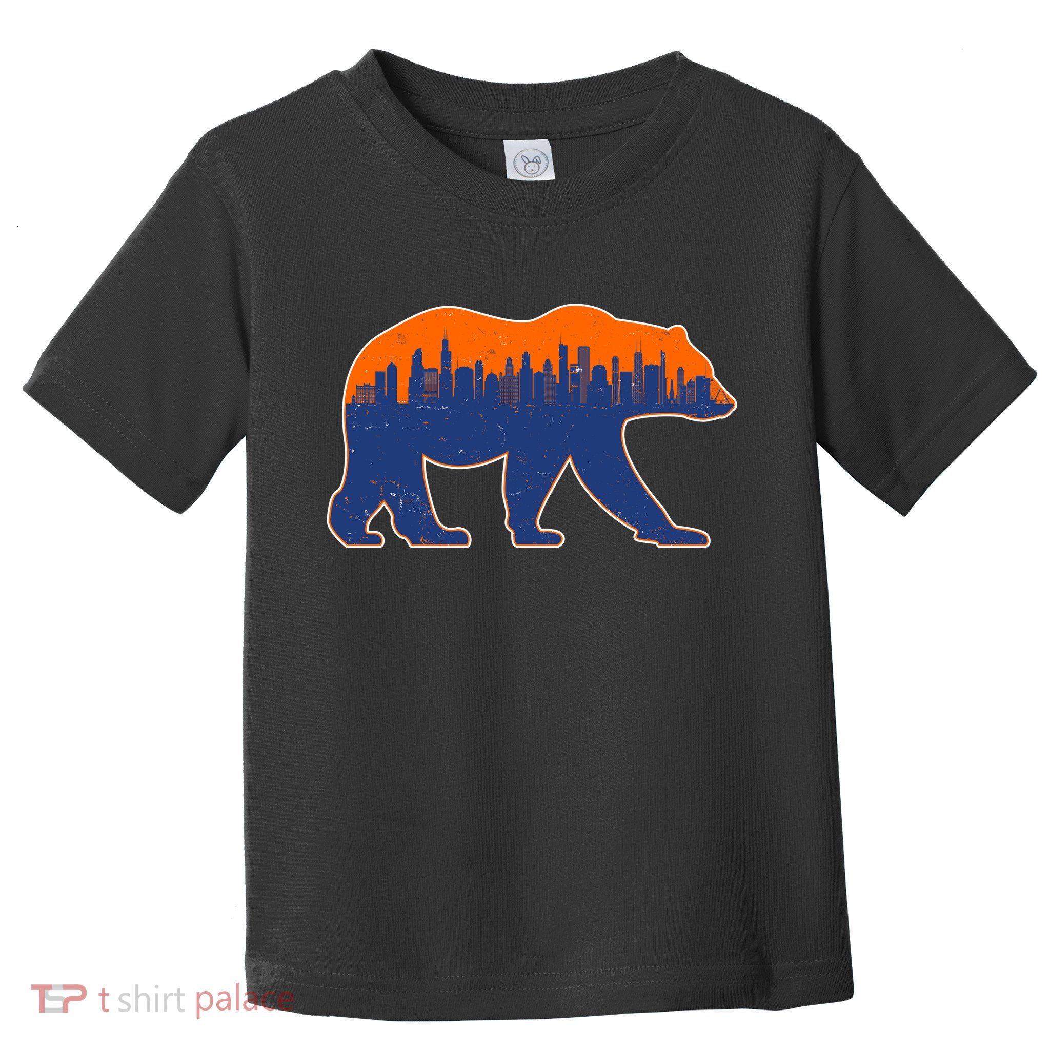 Vintage Chicago Illinois Skyline Bears Football Toddler T-Shirt