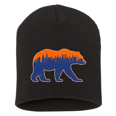 Vintage Chicago Illinois Skyline Bears Football Short Acrylic Beanie