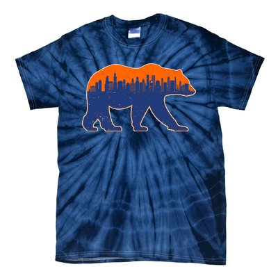 Vintage Chicago Illinois Skyline Bears Football Tie-Dye T-Shirt