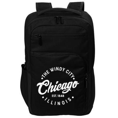 Vintage Chicago The Windy City Illinois EST 1848 Impact Tech Backpack