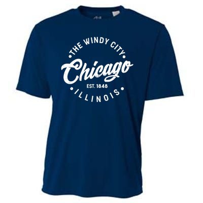 Vintage Chicago The Windy City Illinois EST 1848 Cooling Performance Crew T-Shirt