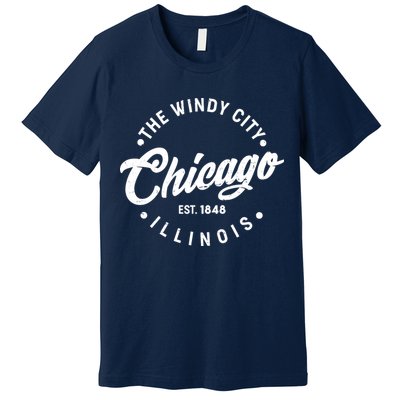 Vintage Chicago The Windy City Illinois EST 1848 Premium T-Shirt