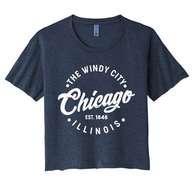 Vintage Chicago The Windy City Illinois EST 1848 Crop Top