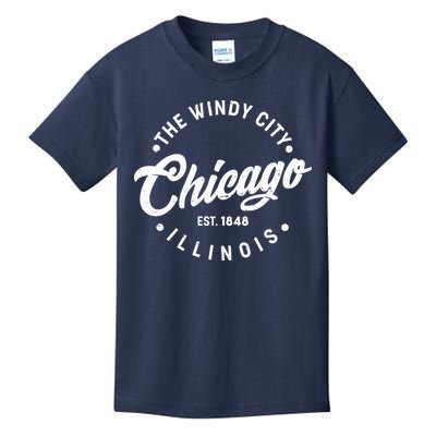 Vintage Chicago The Windy City Illinois EST 1848 Kids T-Shirt