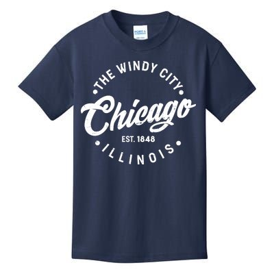 Vintage Chicago The Windy City Illinois EST 1848 Kids T-Shirt