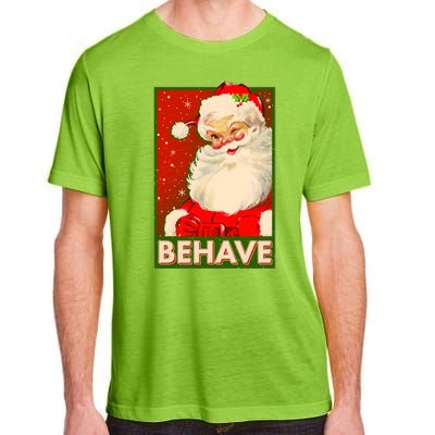 Vintage Christmas Behave Winking Santa Claus Adult ChromaSoft Performance T-Shirt