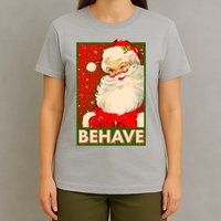 Vintage Christmas Behave Winking Santa Claus T-Shirt