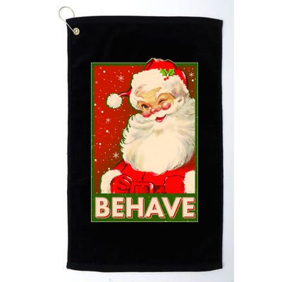 Vintage Christmas Behave Winking Santa Claus Golf Towel