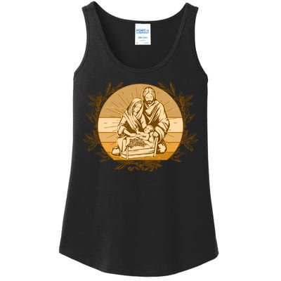 Vintage Christmas Nativity Scene Ladies Essential Tank