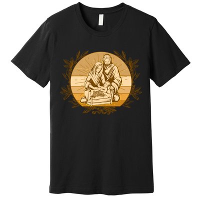 Vintage Christmas Nativity Scene Premium T-Shirt