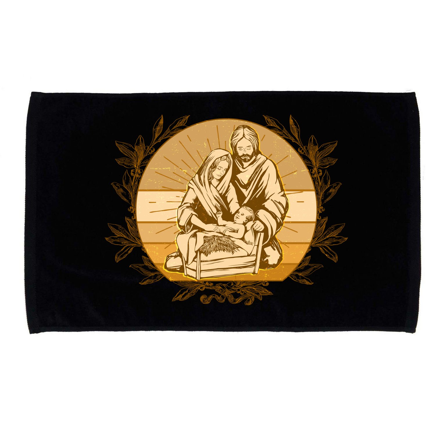 Vintage Christmas Nativity Scene Microfiber Hand Towel