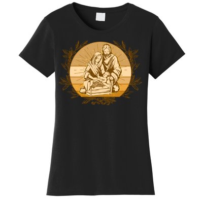 Vintage Christmas Nativity Scene Women's T-Shirt