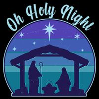 Vintage Christmas Oh Holy Night Nativity Scene Flatbill Hat
