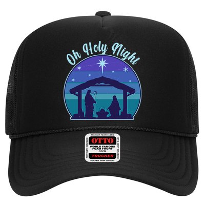 Vintage Christmas Oh Holy Night Nativity Scene Trucker Hat