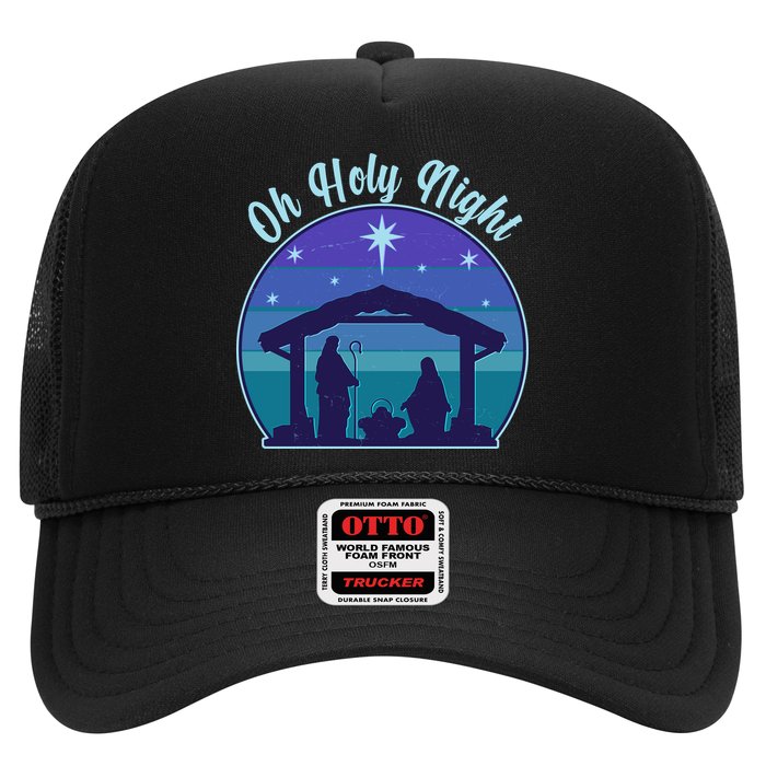 Vintage Christmas Oh Holy Night Nativity Scene Trucker Hat