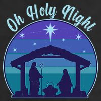 Vintage Christmas Oh Holy Night Nativity Scene Trucker Hat