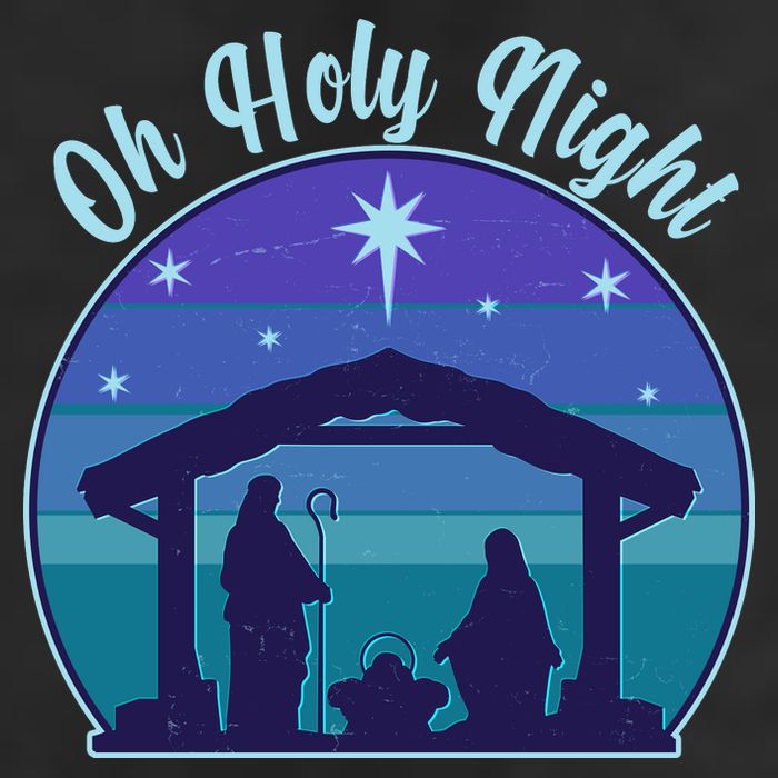 Vintage Christmas Oh Holy Night Nativity Scene Trucker Hat