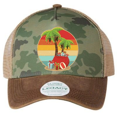 Vintage Christmas Palm Tree and Presents Christmas In July Legacy Tie Dye Trucker Hat