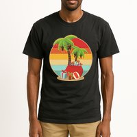 Vintage Christmas Palm Tree and Presents Christmas In July Tall T-Shirt