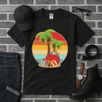 Vintage Christmas Palm Tree and Presents Christmas In July Tall T-Shirt