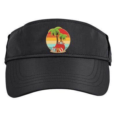 Vintage Christmas Palm Tree and Presents Christmas In July Adult Drive Performance Visor