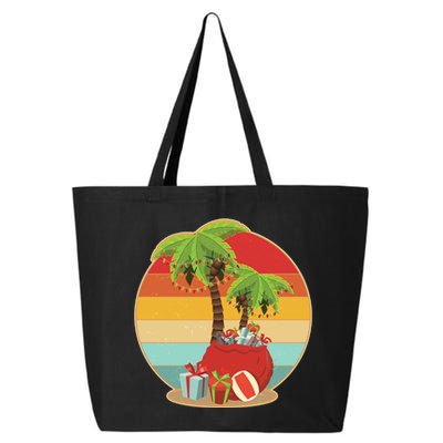 Vintage Christmas Palm Tree and Presents Christmas In July 25L Jumbo Tote