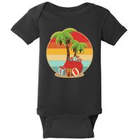 Vintage Christmas Palm Tree and Presents Christmas In July Baby Bodysuit