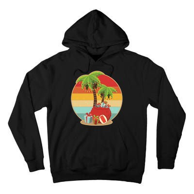 Vintage Christmas Palm Tree and Presents Christmas In July Tall Hoodie