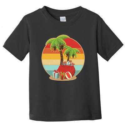 Vintage Christmas Palm Tree and Presents Christmas In July Toddler T-Shirt