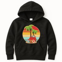 Vintage Christmas Palm Tree and Presents Christmas In July Kids Hoodie