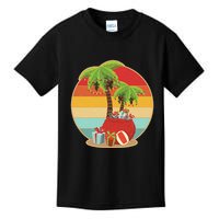 Vintage Christmas Palm Tree and Presents Christmas In July Kids T-Shirt