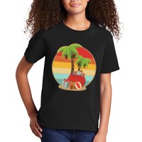 Vintage Christmas Palm Tree and Presents Christmas In July Kids T-Shirt