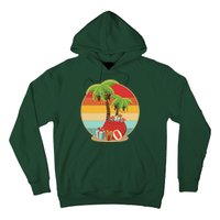 Vintage Christmas Palm Tree and Presents Christmas In July Hoodie