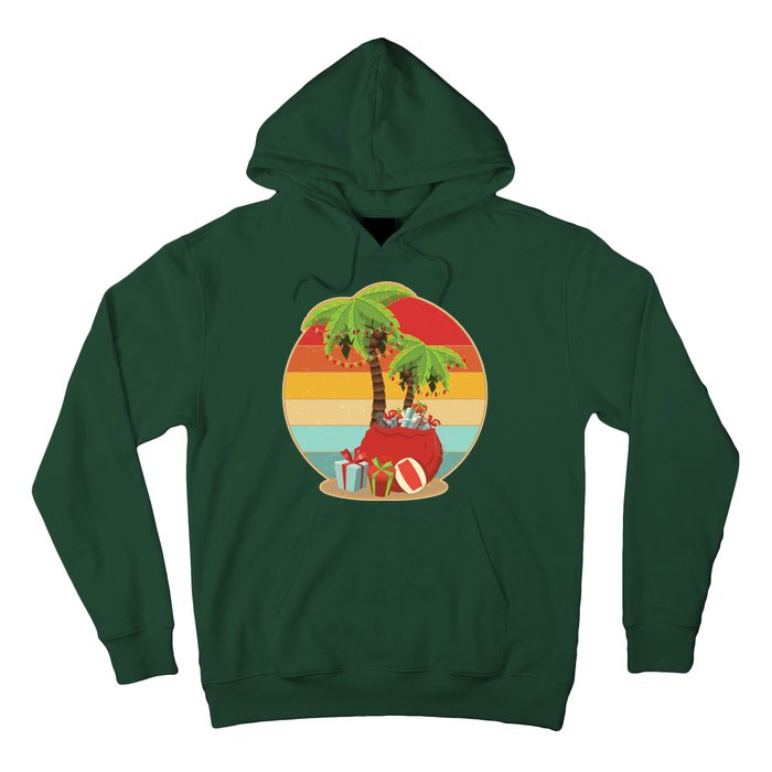 Vintage Christmas Palm Tree and Presents Christmas In July Hoodie