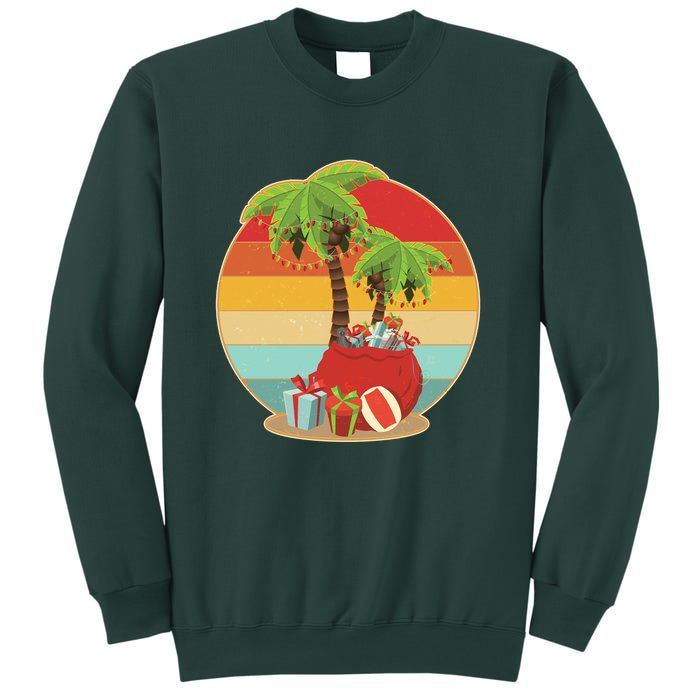 Vintage Christmas Palm Tree and Presents Christmas In July Sweatshirt