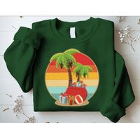 Vintage Christmas Palm Tree and Presents Christmas In July Sweatshirt