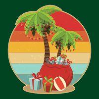 Vintage Christmas Palm Tree and Presents Christmas In July Sweatshirt