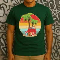 Vintage Christmas Palm Tree and Presents Christmas In July T-Shirt