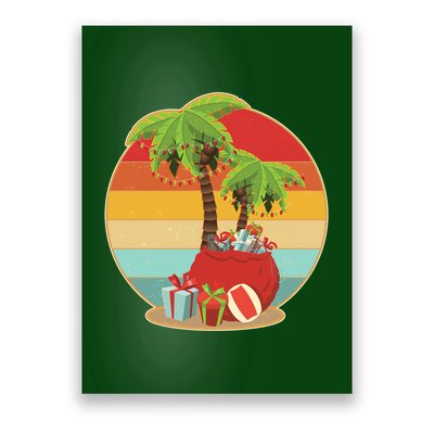 Vintage Christmas Palm Tree and Presents Christmas In July Poster