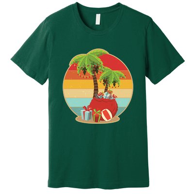 Vintage Christmas Palm Tree and Presents Christmas In July Premium T-Shirt