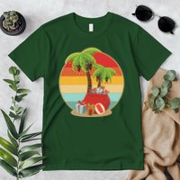Vintage Christmas Palm Tree and Presents Christmas In July Premium T-Shirt