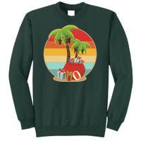 Vintage Christmas Palm Tree and Presents Christmas In July Tall Sweatshirt