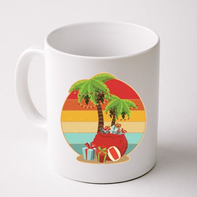 Vintage Christmas Palm Tree and Presents Christmas In July Coffee Mug