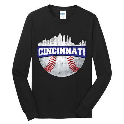 Vintage Cincinnati Ohio Baseball City Tall Long Sleeve T-Shirt