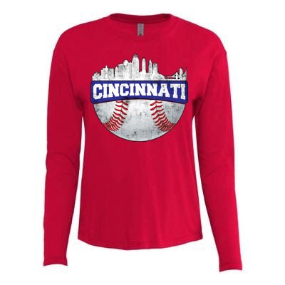 Vintage Cincinnati Ohio Baseball City Womens Cotton Relaxed Long Sleeve T-Shirt