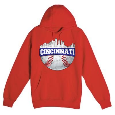 Vintage Cincinnati Ohio Baseball City Premium Pullover Hoodie