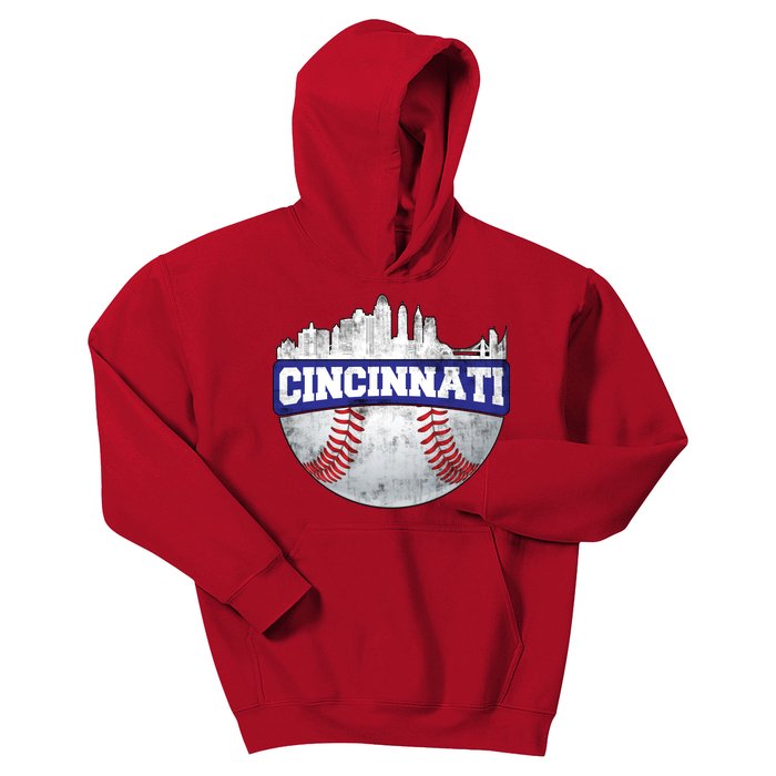 Vintage Cincinnati Ohio Baseball City Kids Hoodie