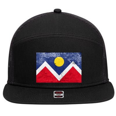 Vintage City Of Denver Colorado Flag 7 Panel Mesh Trucker Snapback Hat