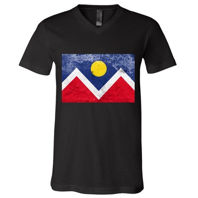 Vintage City Of Denver Colorado Flag V-Neck T-Shirt